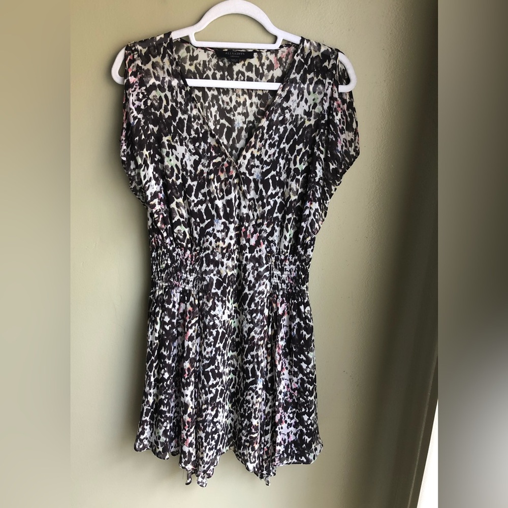 ALLSAINTS Malley Leofall Leopard Print Dress Size: M - Picture 4 of 16